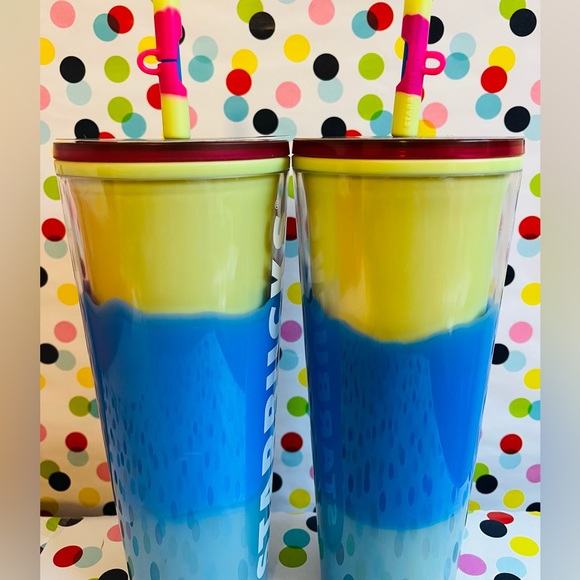 Starbucks 2023 Spring Straw Topper Blue Wave Color Changing Tumbler 24oz Cups - Picture 2 of 3